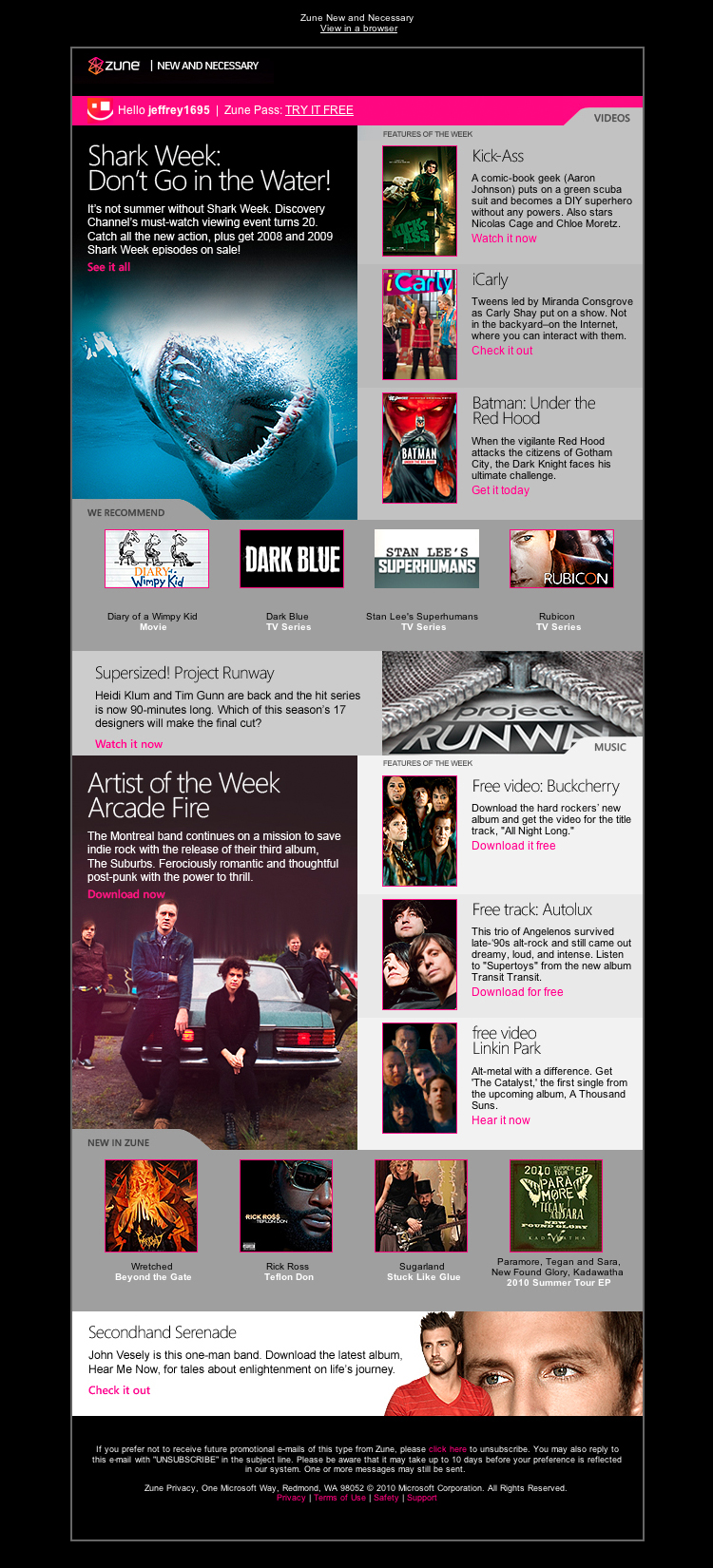 zune news letter