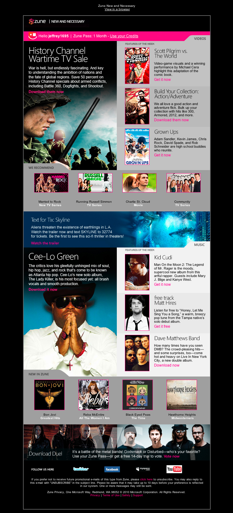 zune news letter